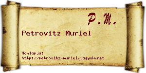 Petrovitz Muriel névjegykártya